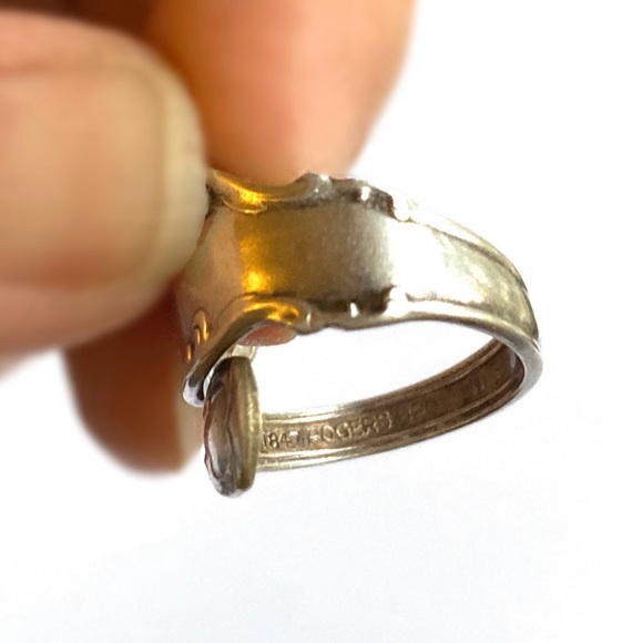 Vintage 1847 Rogers Bros Silver Plate Spoon Ring size 6 Adj  Vintage Silver Plated Spoon Ring Rogers Brothers Size 6 1/2